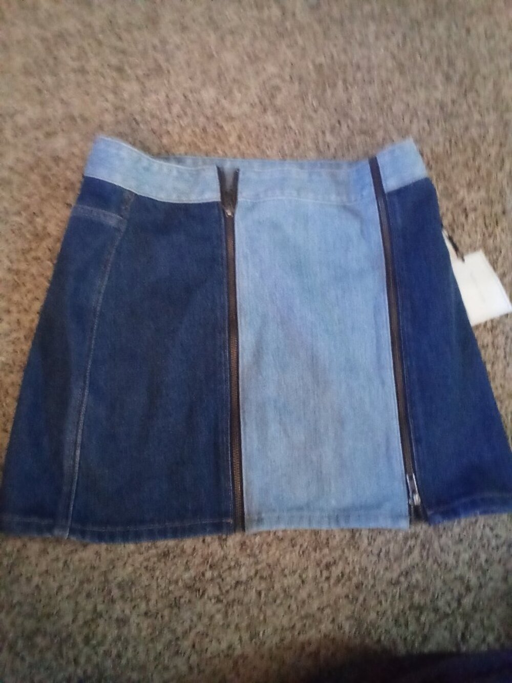 Denim Zipper Front Skirt